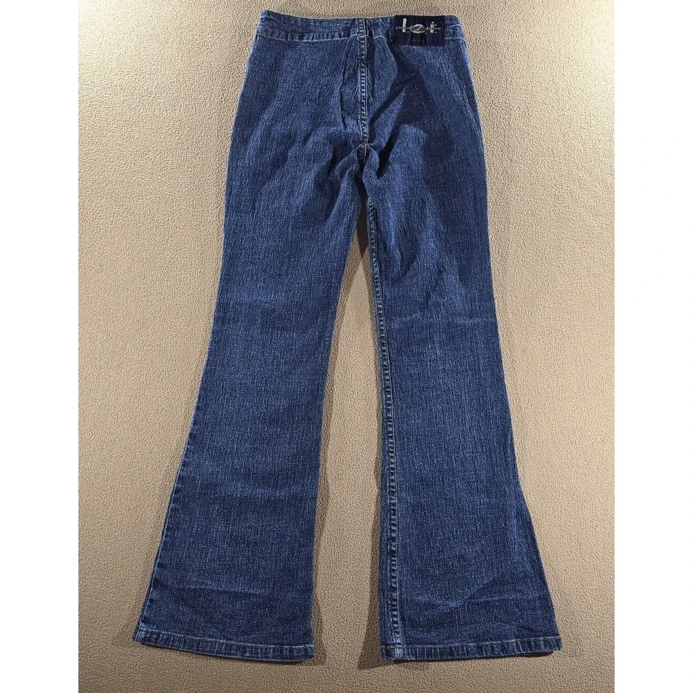 Vintage Y2K L.E.I. Criss-Cross Lace-Up Low Rise Flare Boho Jeans Girls Size 14